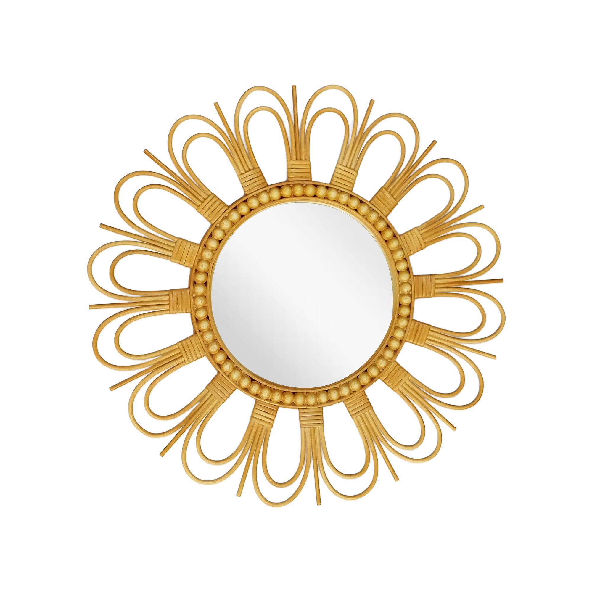 22" Rattan Flower-Framed Wall Mirror by Ashland®
